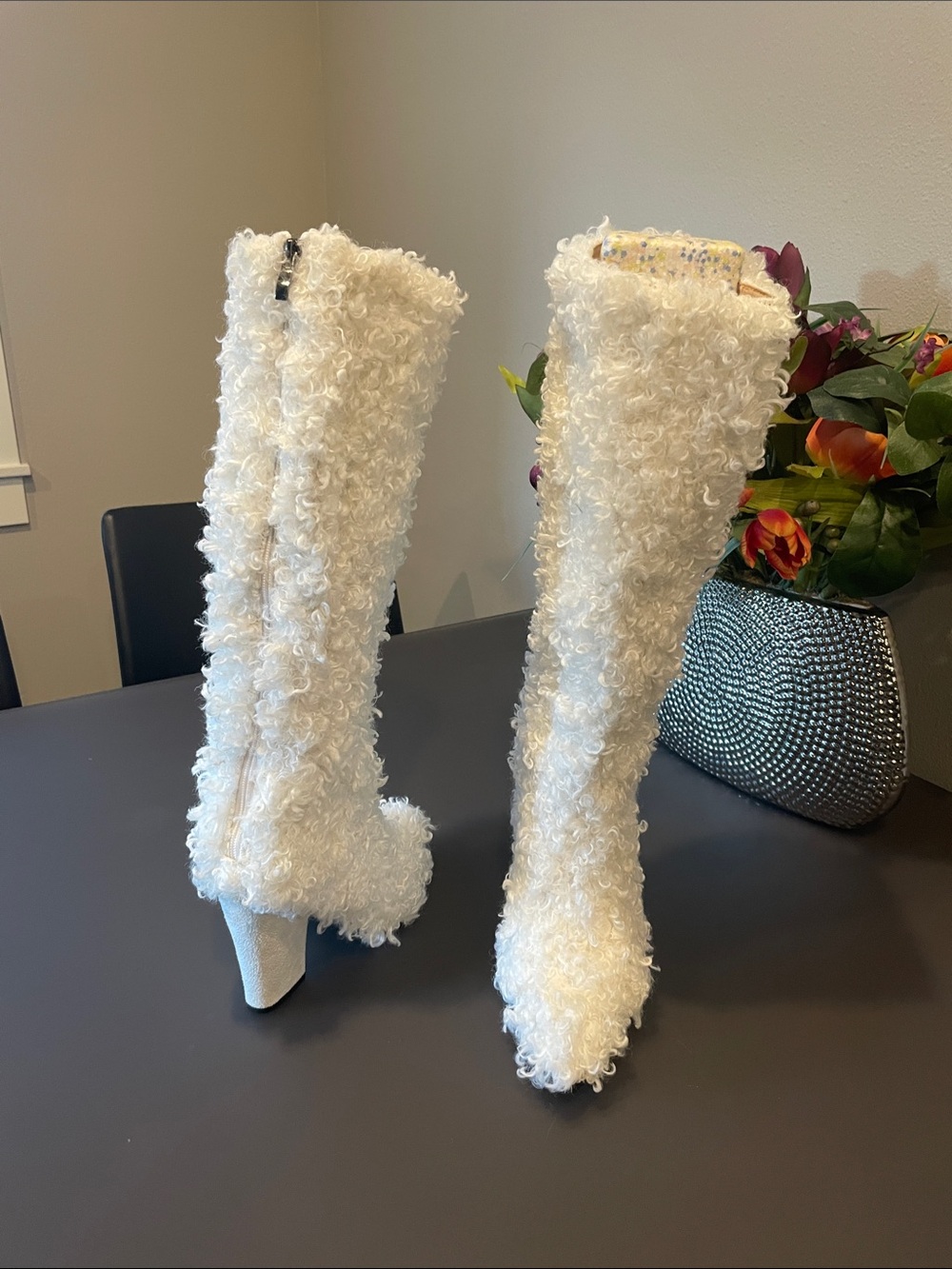 Faux-Shearling Knee Boots - Costume/Bridal